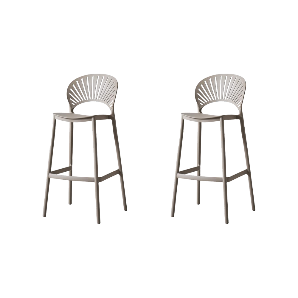 Set de 2 Sillas para Bar Paraíso, Color Taupe, Diseño Moderno