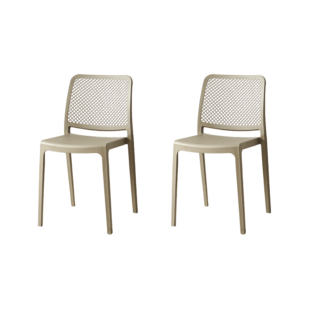 Silla Manhattan, Taupe, Con espaldar en rejilla y diseño minimalista X2