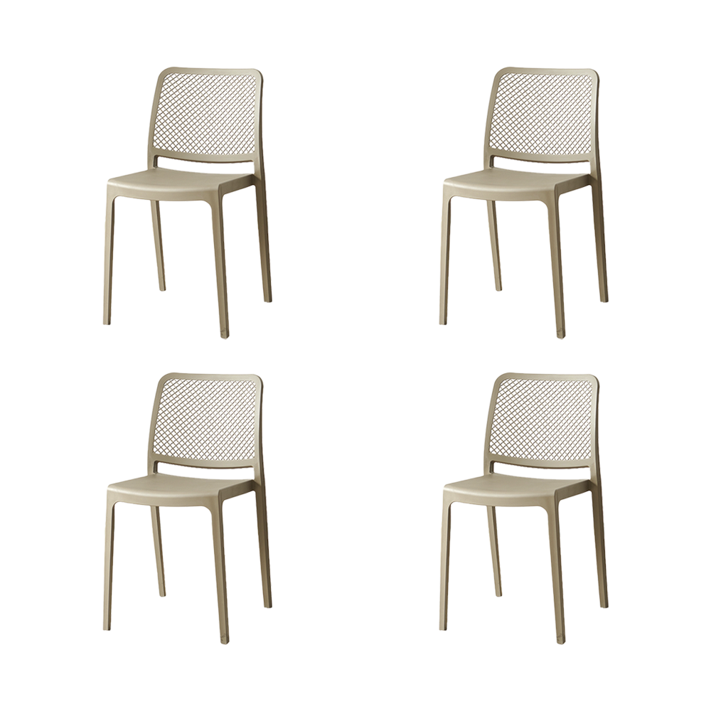Silla Manhattan, Taupe, Con espaldar en rejilla y diseño minimalista X4