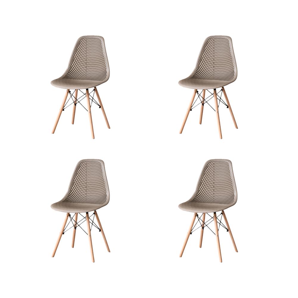Combo Cora, Incluye una Mesa y 4 Sillas Color Taupe