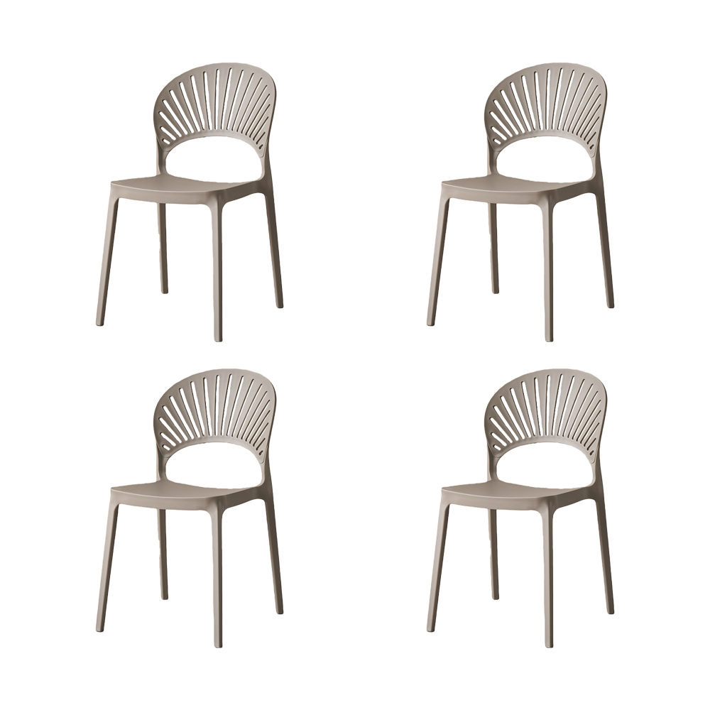 Set de 4 Sillas Paraíso, Color Taupe, con Espaldar y Diseño Moderno