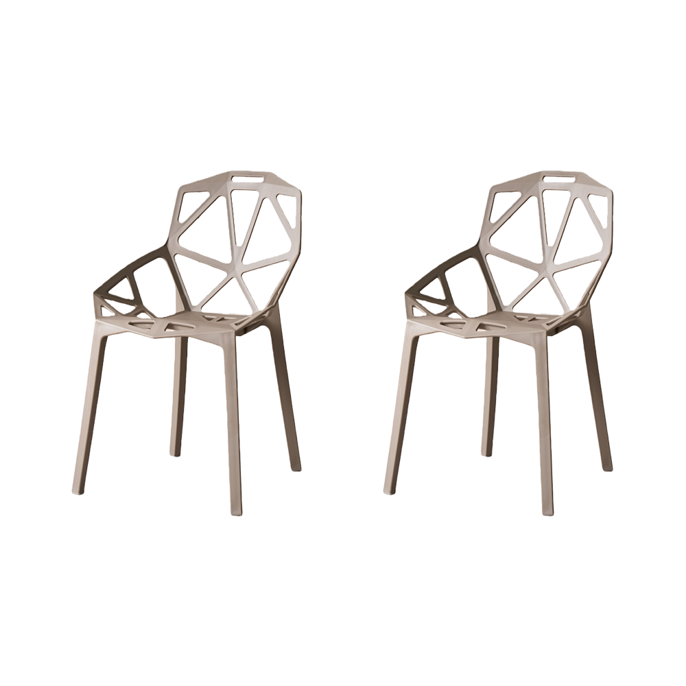Silla Roxy, Color Taupe, Con espaldar y diseño Moderno X2