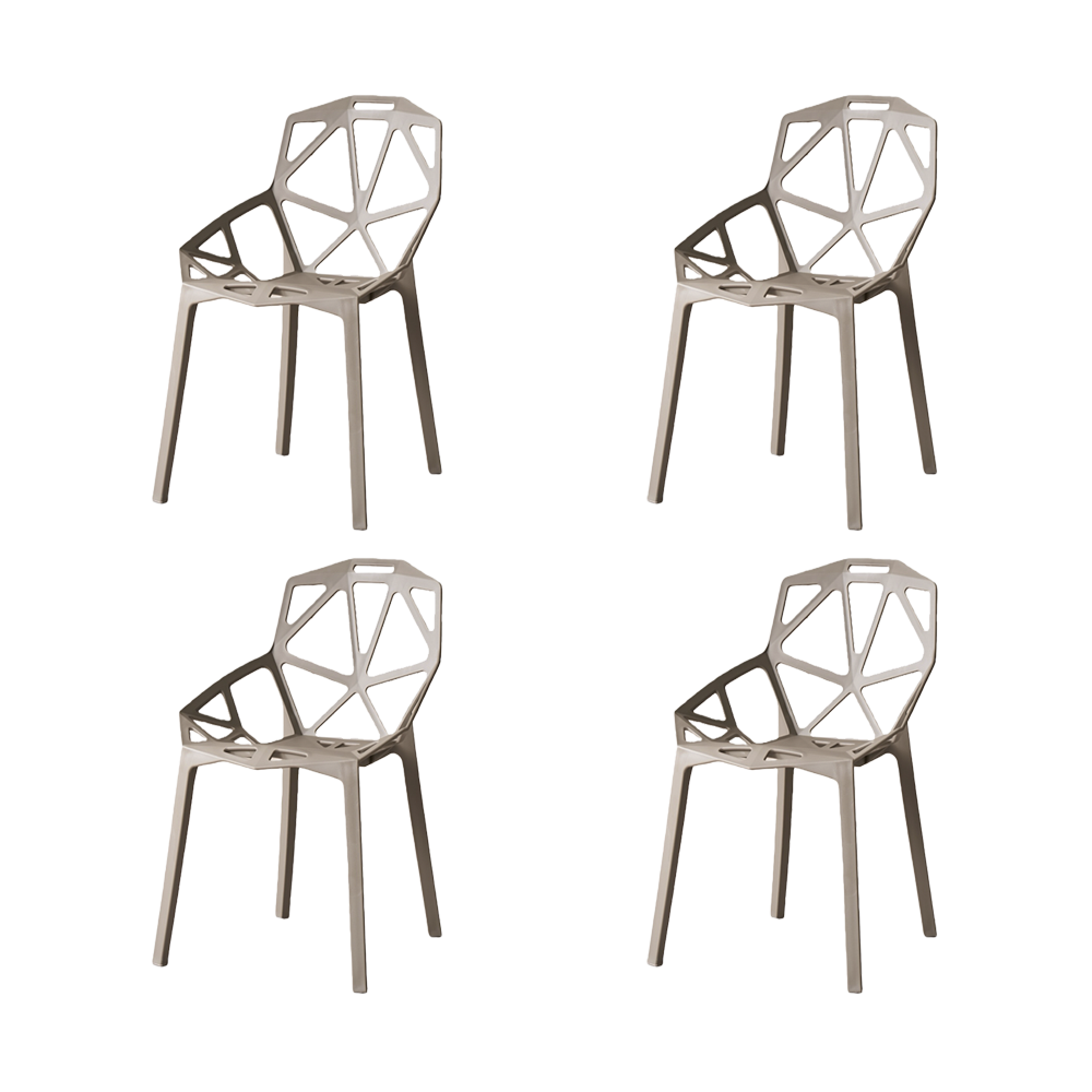 Silla Roxy, Color Taupe, Con espaldar y diseño Moderno X4