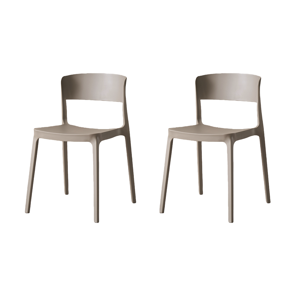 Set de 2 Sillas Mónaco, Color Taupe, con Espaldar y Diseño Moderno