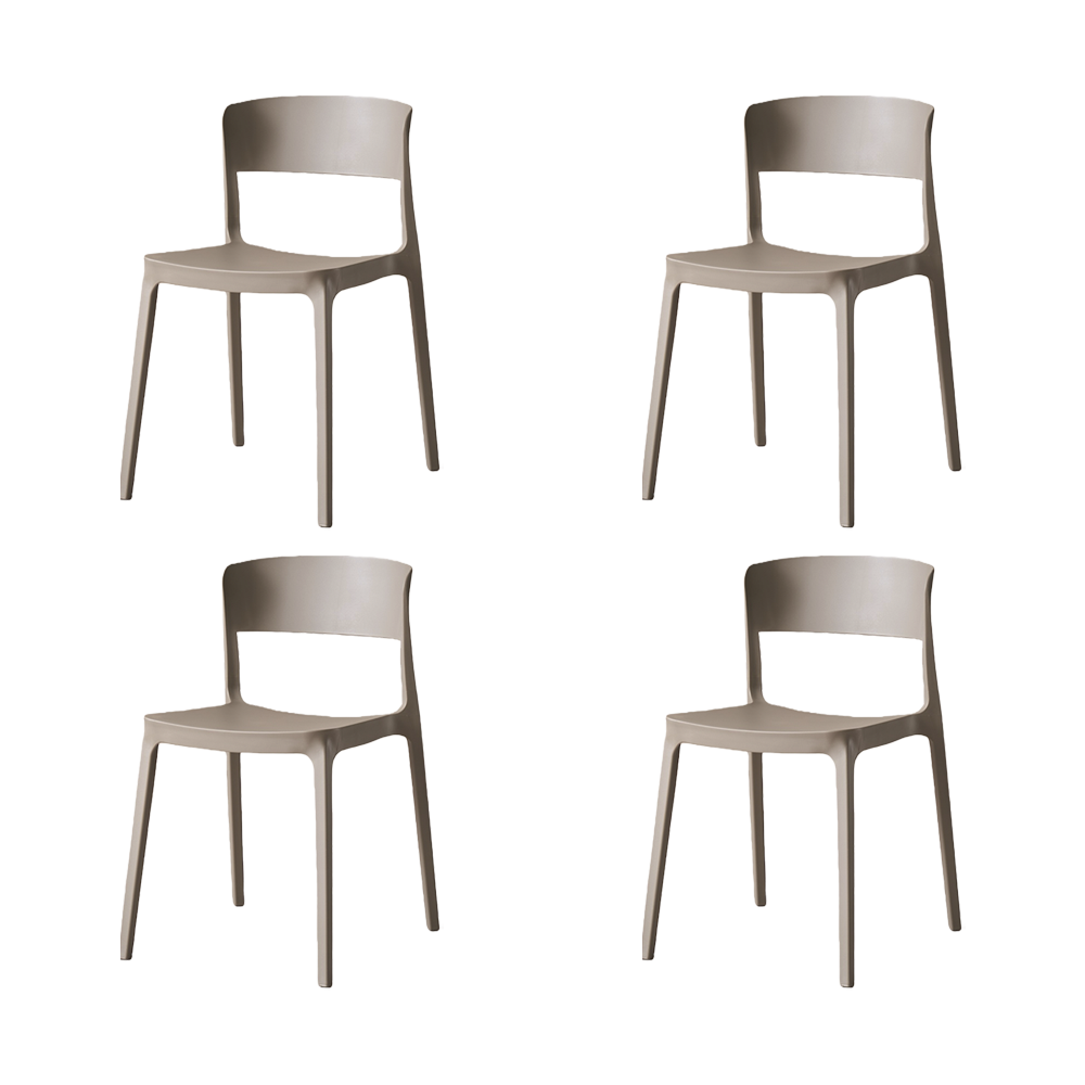 Set de 4 Sillas Mónaco, Color Taupe, con Espaldar y Diseño Moderno