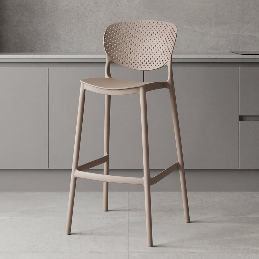 Silla para Bar Río, Color Taupe, Diseño Moderno
