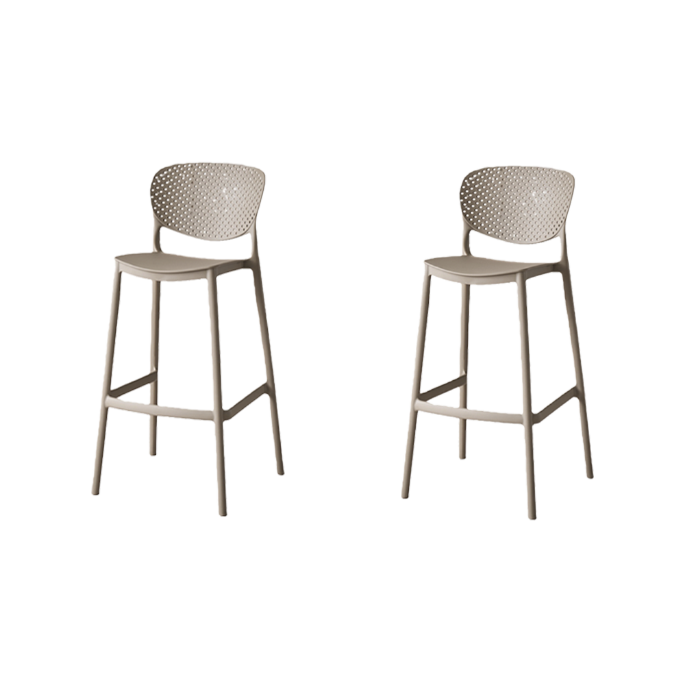 Silla para Bar Río, Color Taupe, Diseño Moderno X2