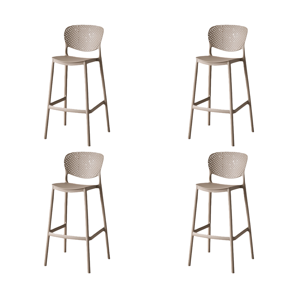 Silla para Bar Río, Color Taupe, Diseño Moderno X4