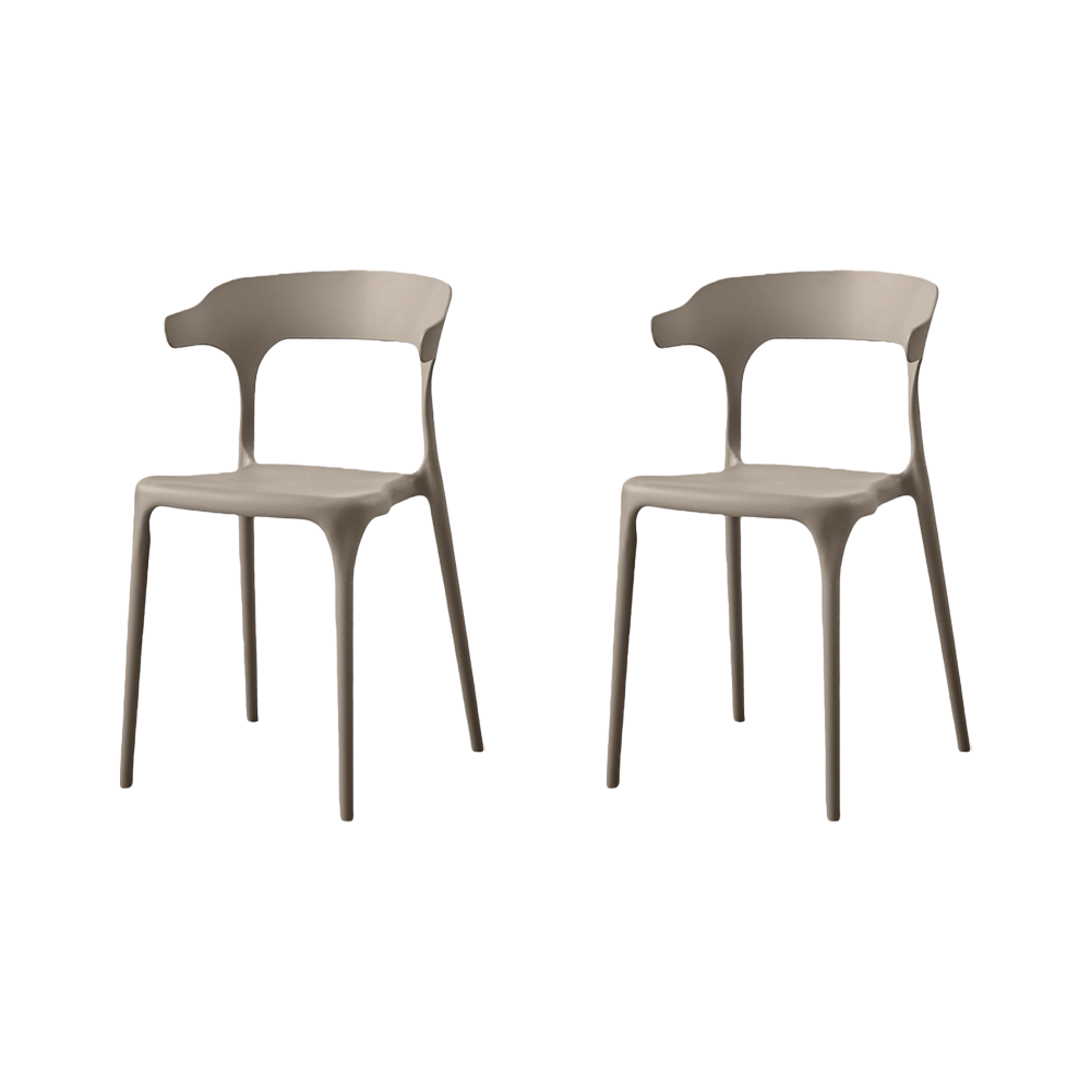 Set de 2 Sillas Elena, Color Taupe, Diseño Moderno