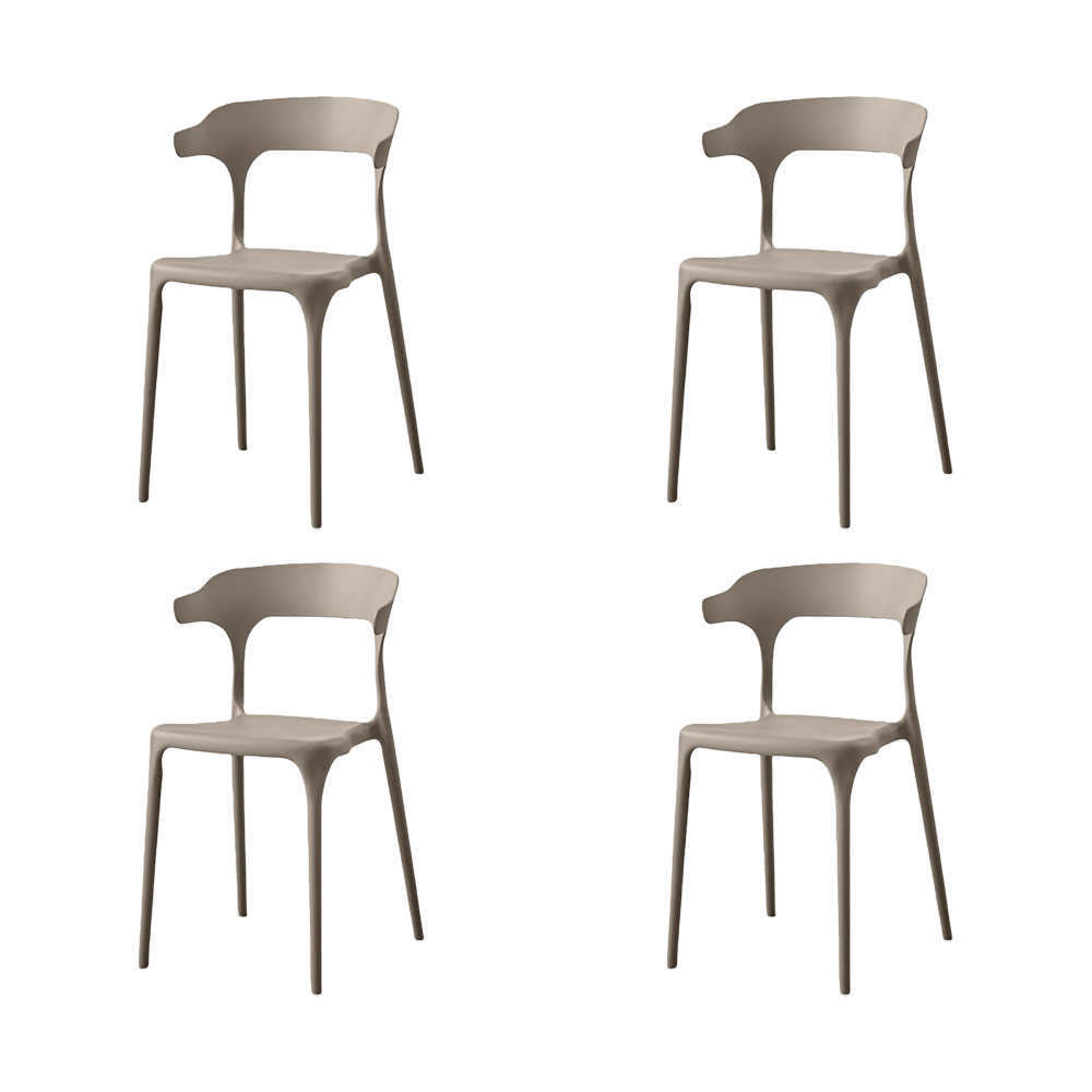 Set de 4 Sillas Elena, Color Taupe, Diseño Moderno