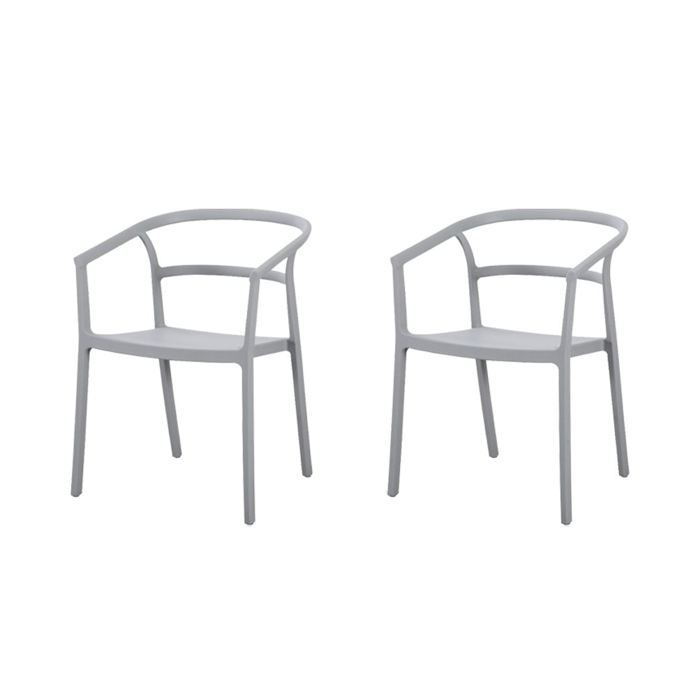 Silla Porto, Gris, Con espaldar minimalista y diseño Moderno X2