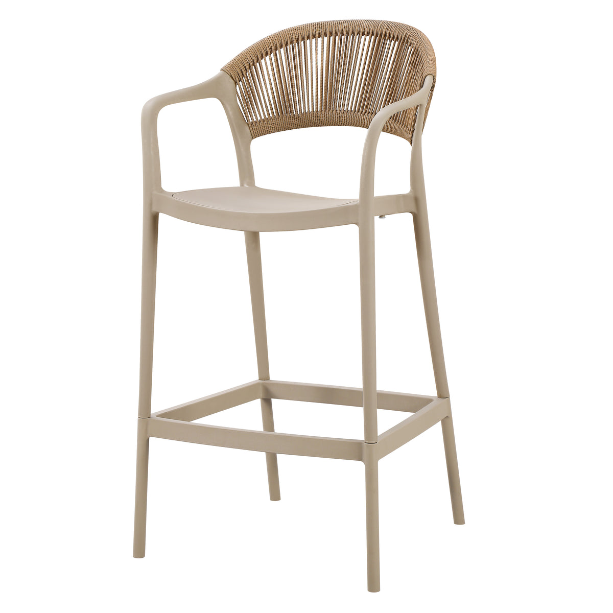 Silla para Bar Balí, Taupe, Doble propósito con Reposa Pies