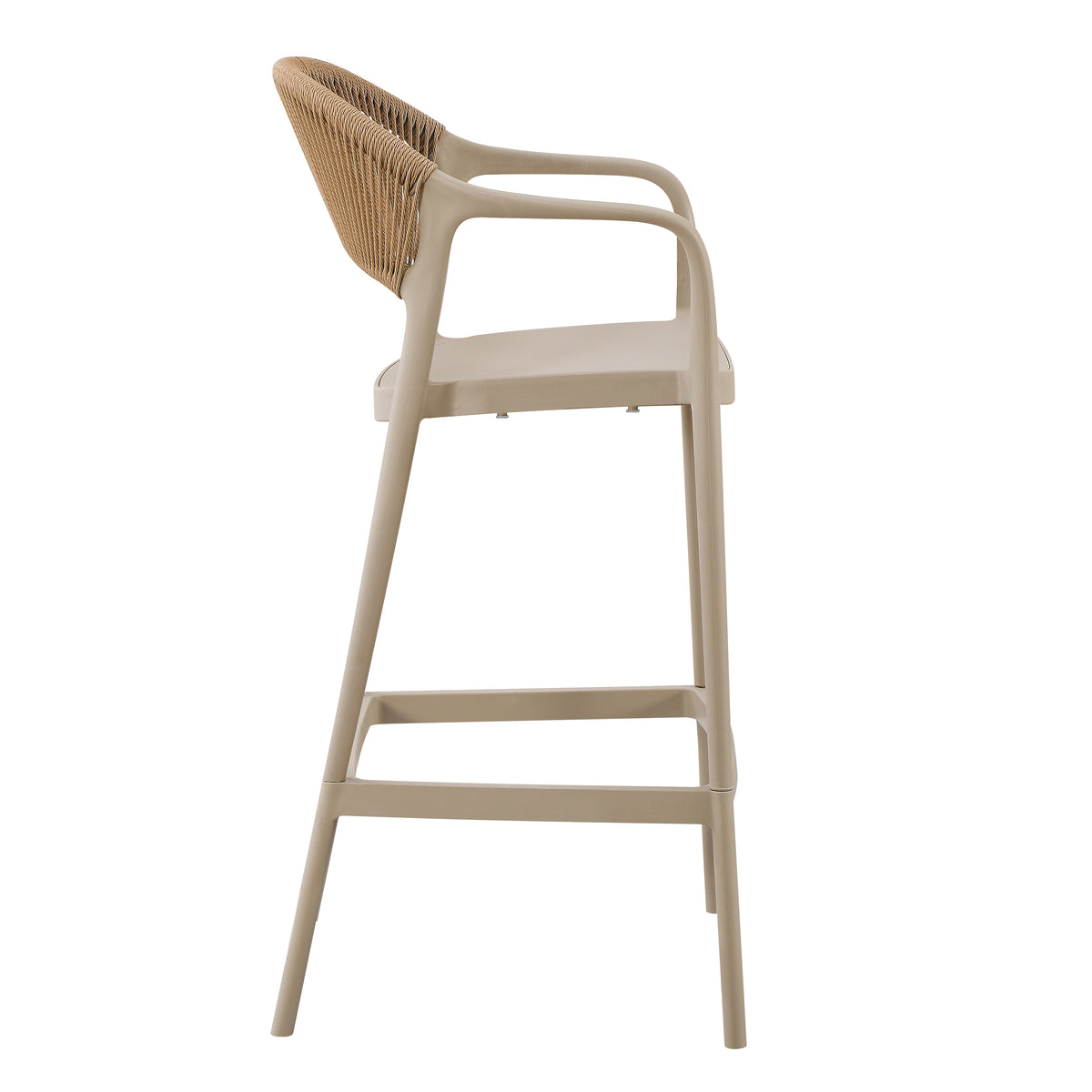 Silla para Bar Balí, Taupe, Doble propósito con Reposa Pies