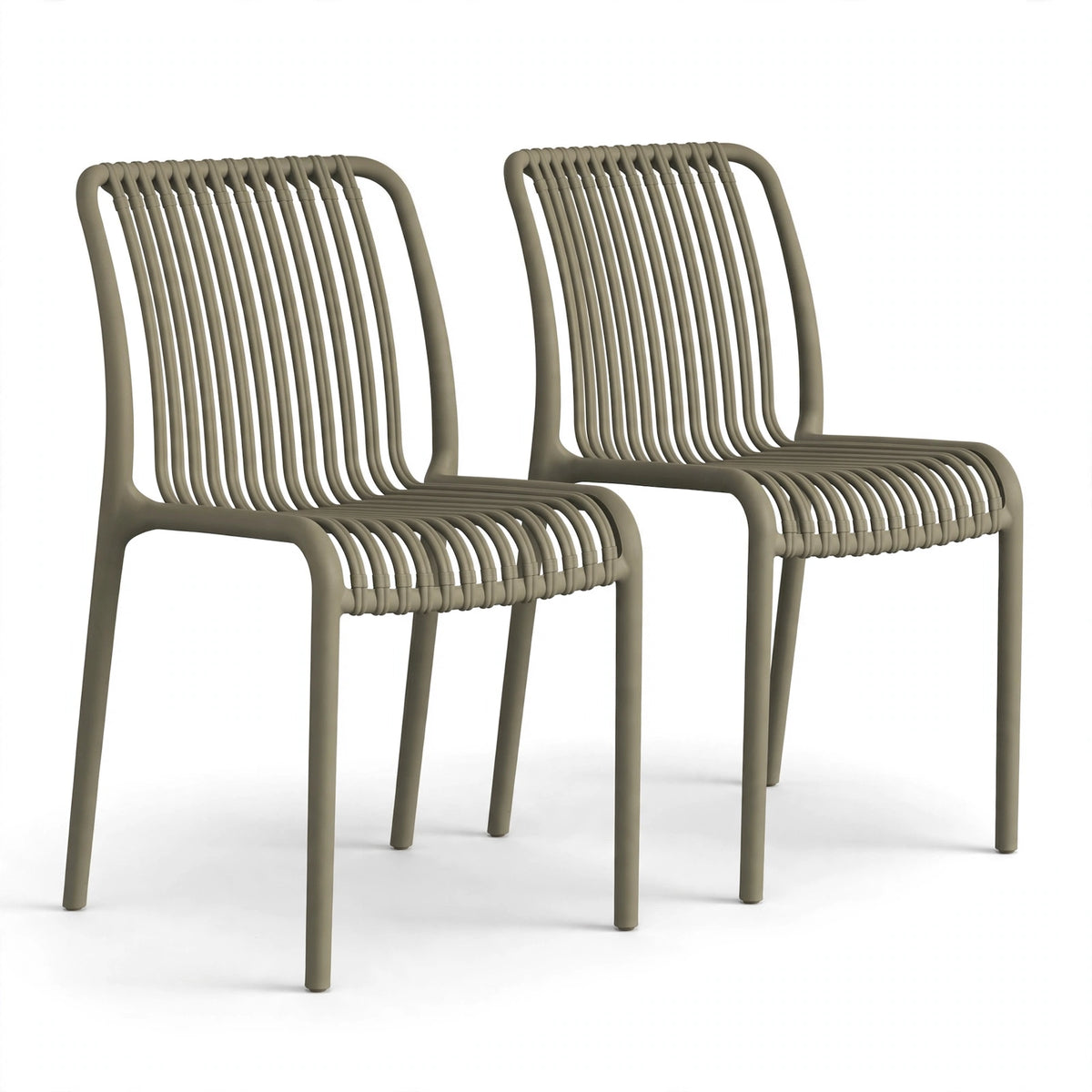 Set de 2 Sillas Terra, Color Taupe, con Espaldar