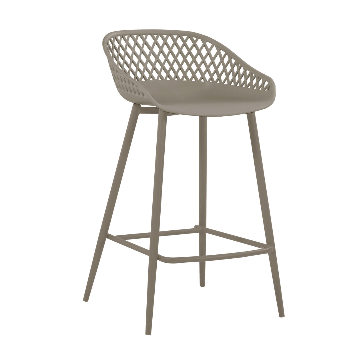 Silla para Bar India, Color Taupe, con Estructura Metálica