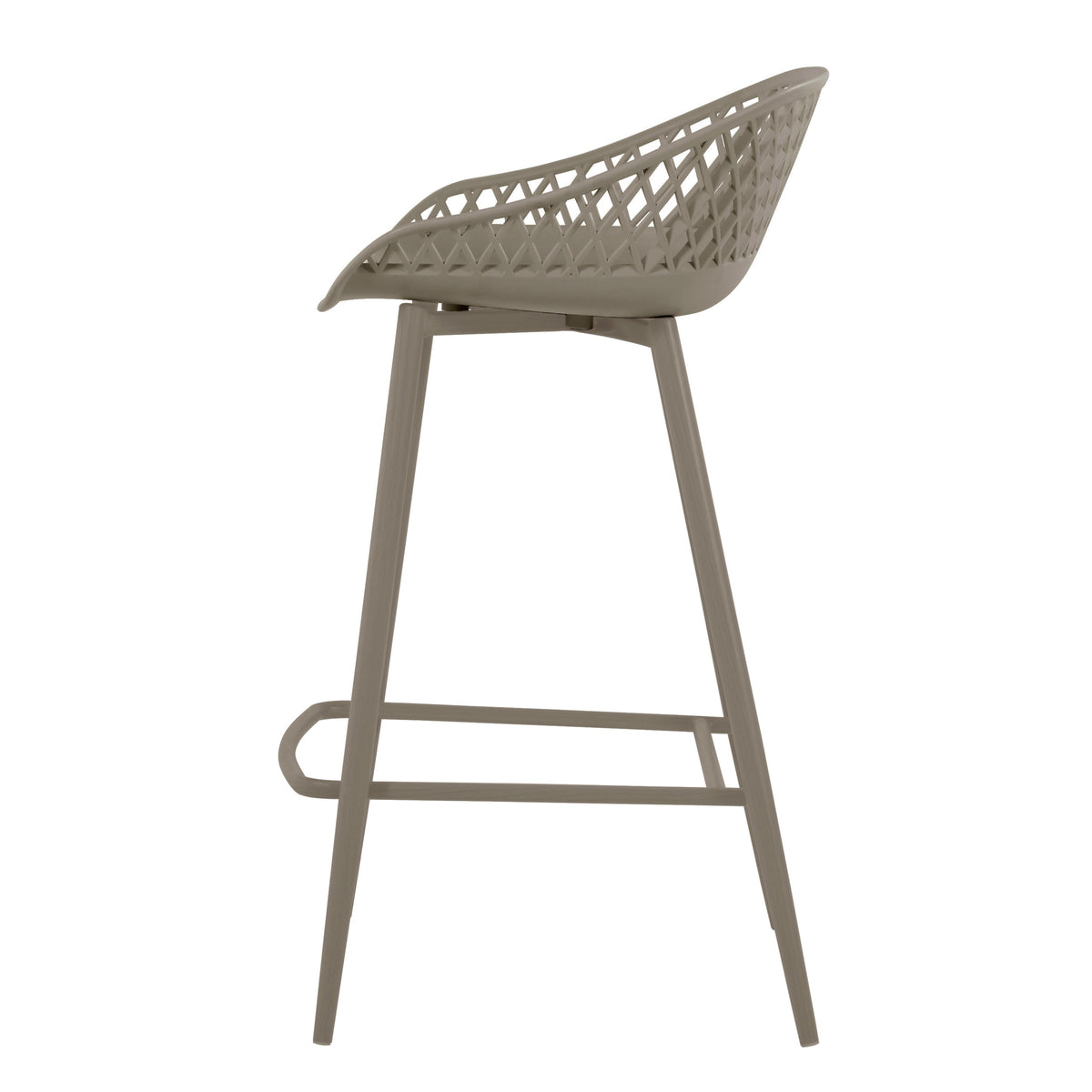 Silla para Bar India, Color Taupe, con Estructura Metálica