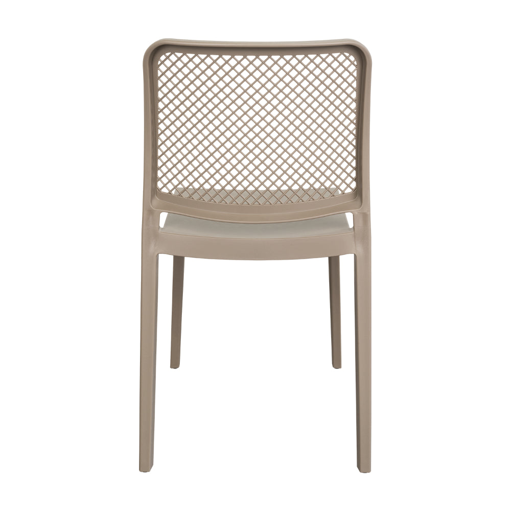 Silla Manhattan, Taupe, con Espaldar en Rejilla y Diseño Minimalista