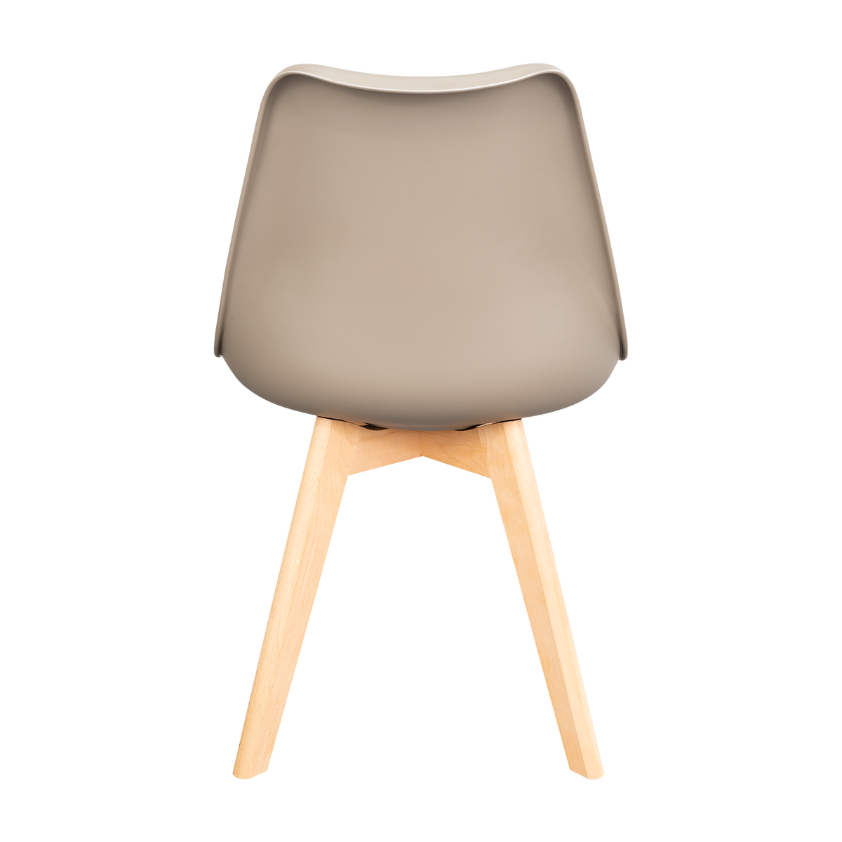 Silla Fyn, Taupe, Diseño Minimalista con Espaldar, Cojín y Patas de Madera