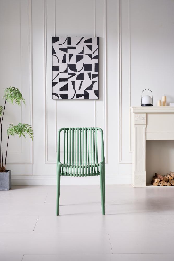 Silla Terra, Color Verde Olivo, Con espaldar X2