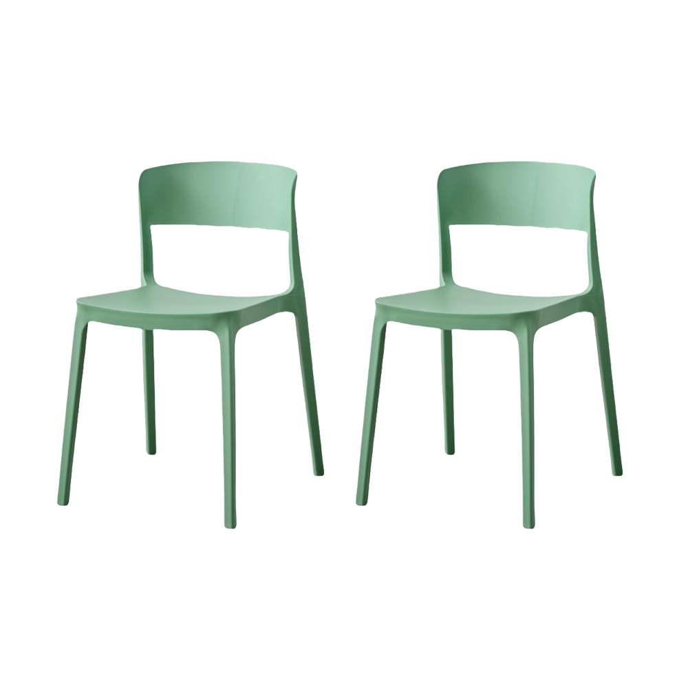 Silla Monaco, Color Verde Oliva, Con espaldar y diseño Moderno X2