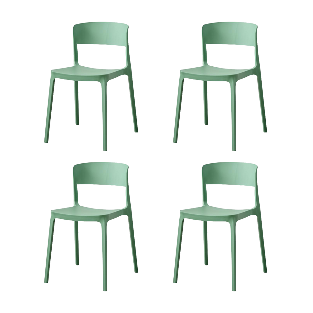 Silla Monaco, Color Verde Oliva, Con Espaldar y Diseño Moderno X4