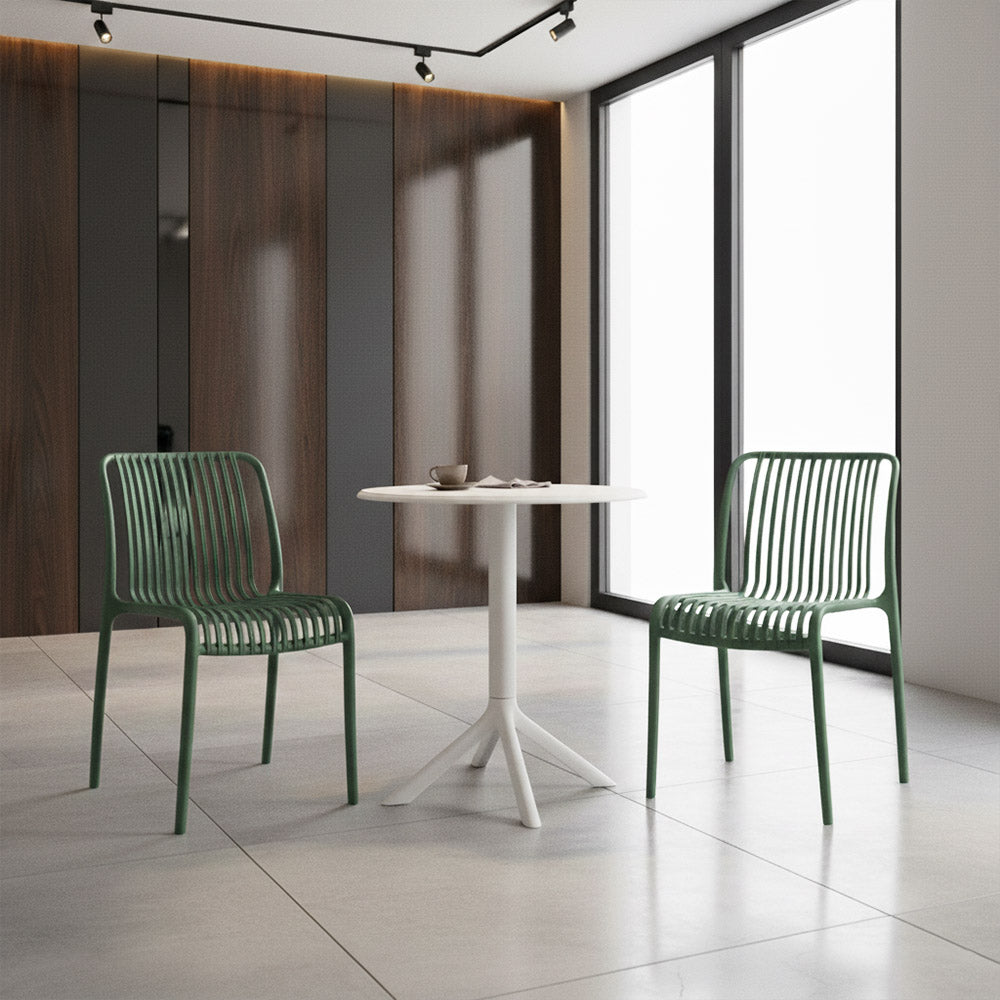 Silla Terra, Color Verde Olivo, Con espaldar X2