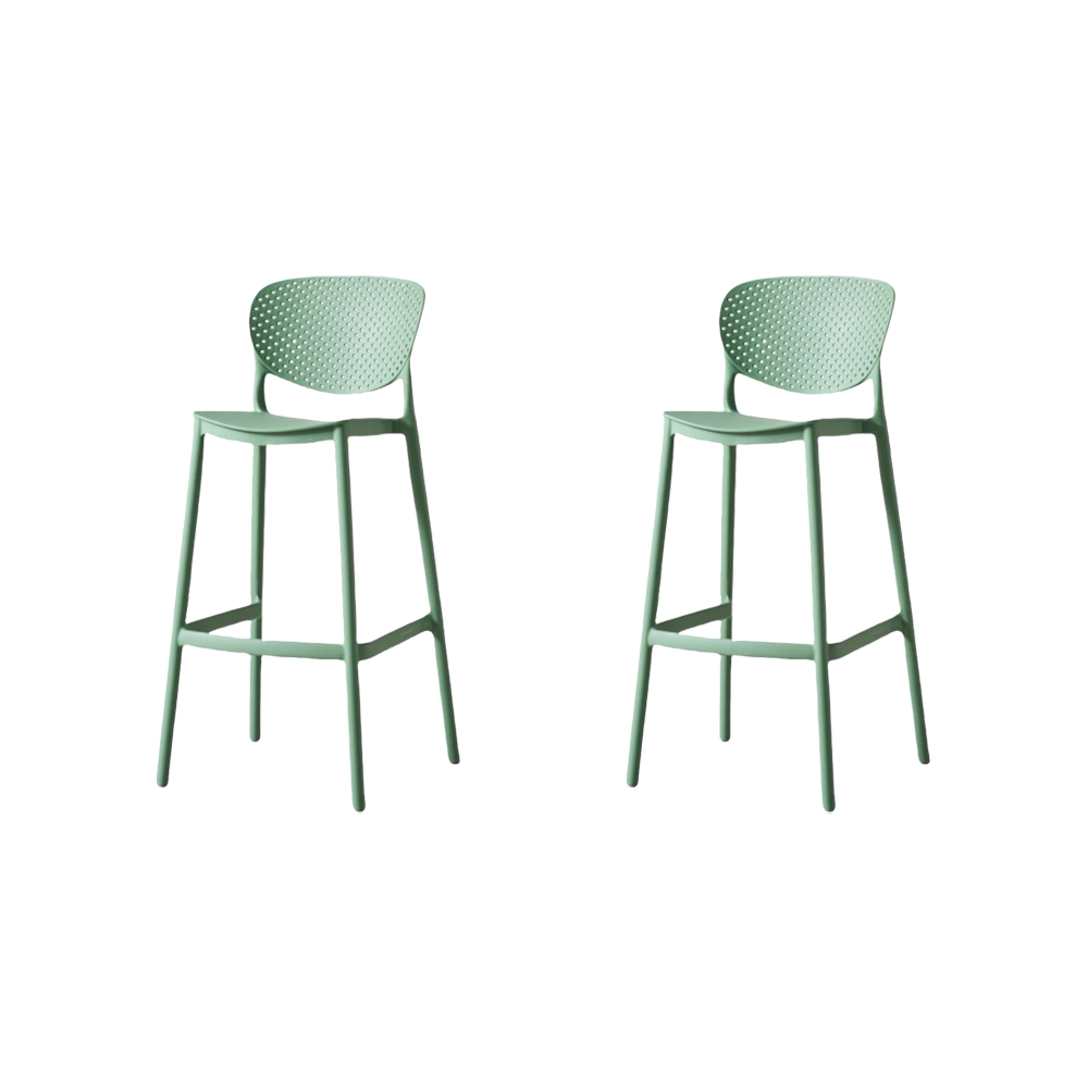 Silla para Bar Rio, Color Verde Olivo, Diseño Moderno X2