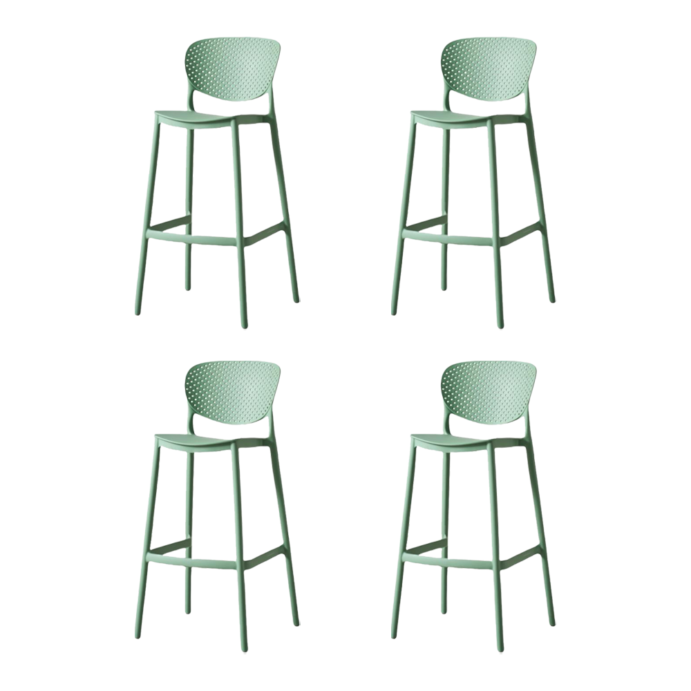 Silla para Bar Rio, Color Verde Olivo, Diseño Moderno X4