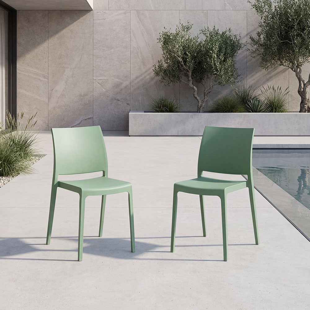 Silla Soho, Verde, Con espaldar cerrado y diseño minimalista X2