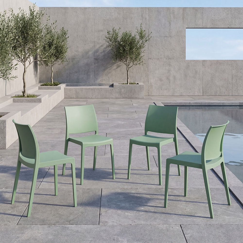 Silla Soho, Verde, Con espaldar cerrado y diseño minimalista X4