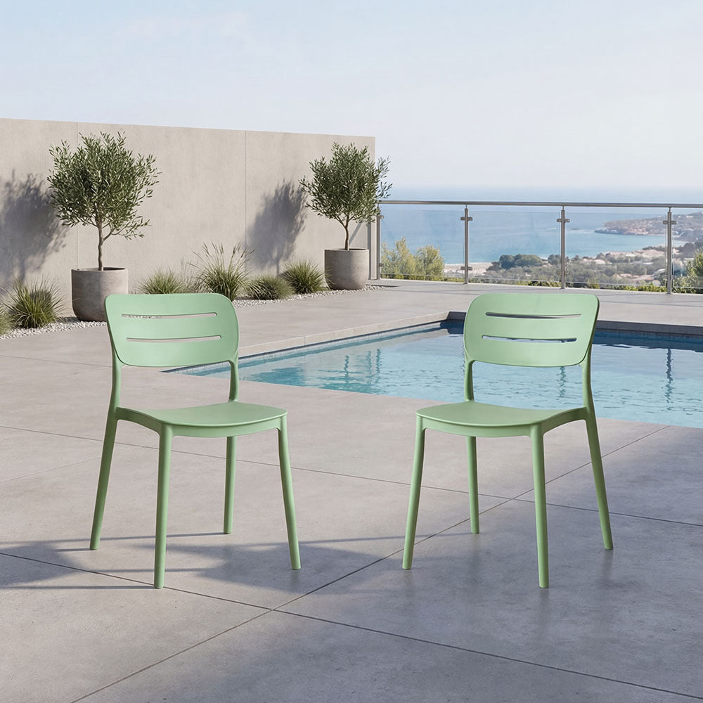 Silla Harriman, Verde, Con medio espaldar y diseño minimalista X2