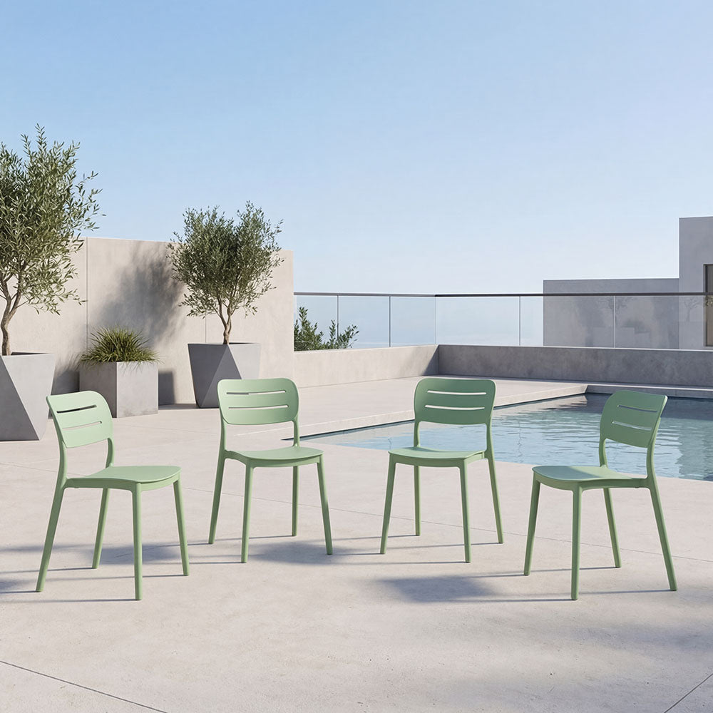 Silla Harriman, Verde, Con medio espaldar y diseño minimalista X4