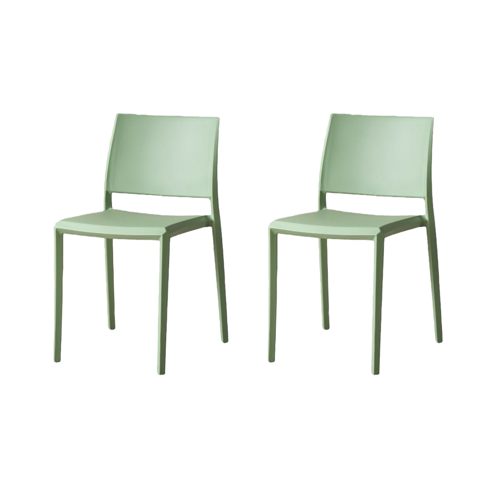 Set de 2 Sillas Toledo, Color Verde, con Espaldar Liso y Cuadrado, Diseño Moderno