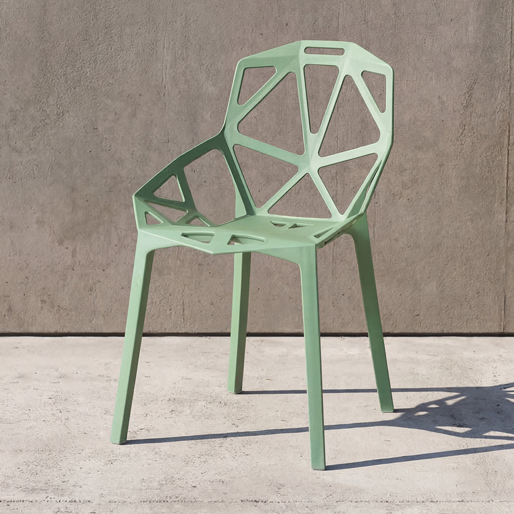 Silla Roxy, Color Verde, con Espaldar y Diseño Moderno