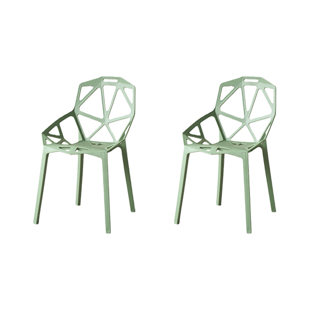 Set de 2 Sillas Roxy, Color Verde, con Espaldar y Diseño Moderno