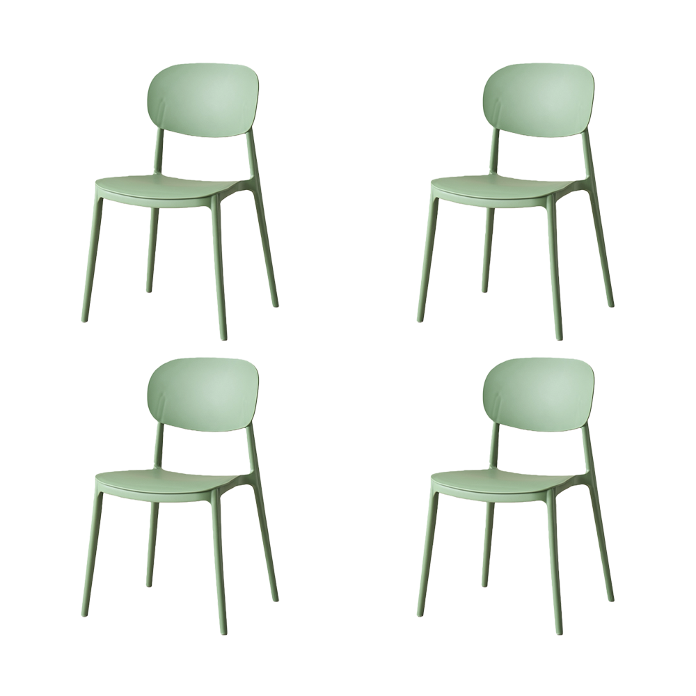 Silla Milan, Color Verde, Con espaldar y diseño Moderno X4
