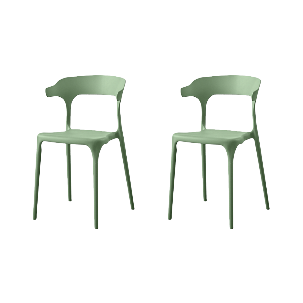 Set de 2 Sillas Elena, Color Verde, Diseño Moderno