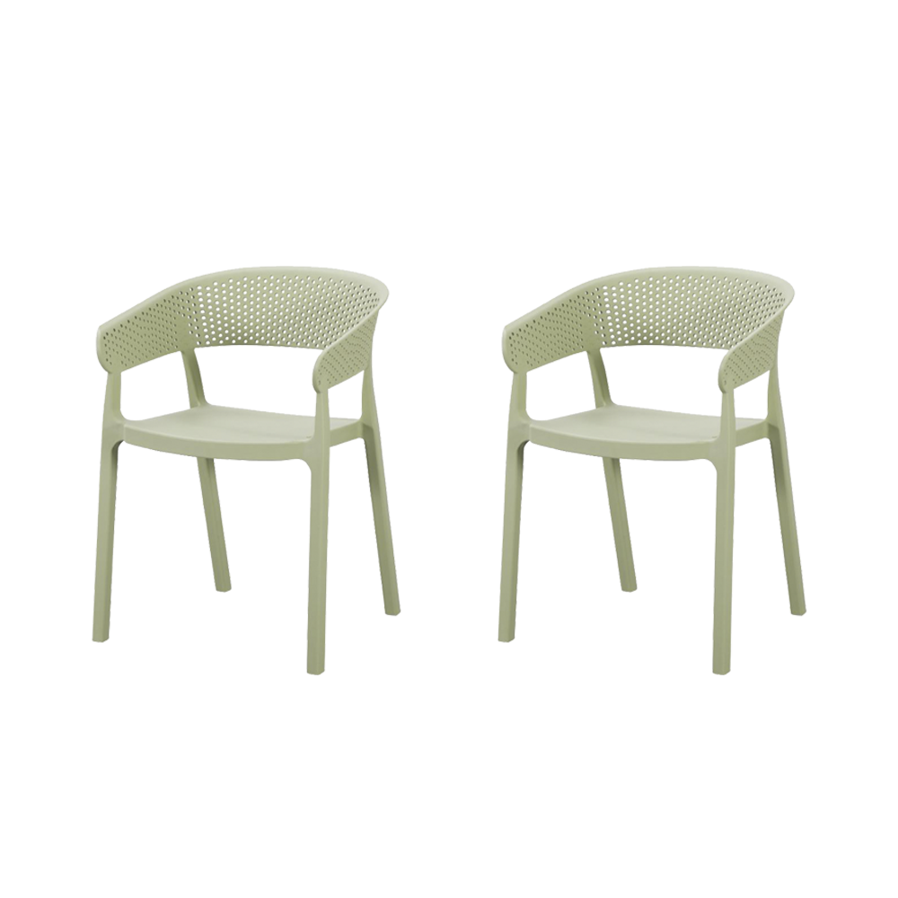 Silla Manaos, Verde, Con espaldar Minimalista y diseño Moderno X2