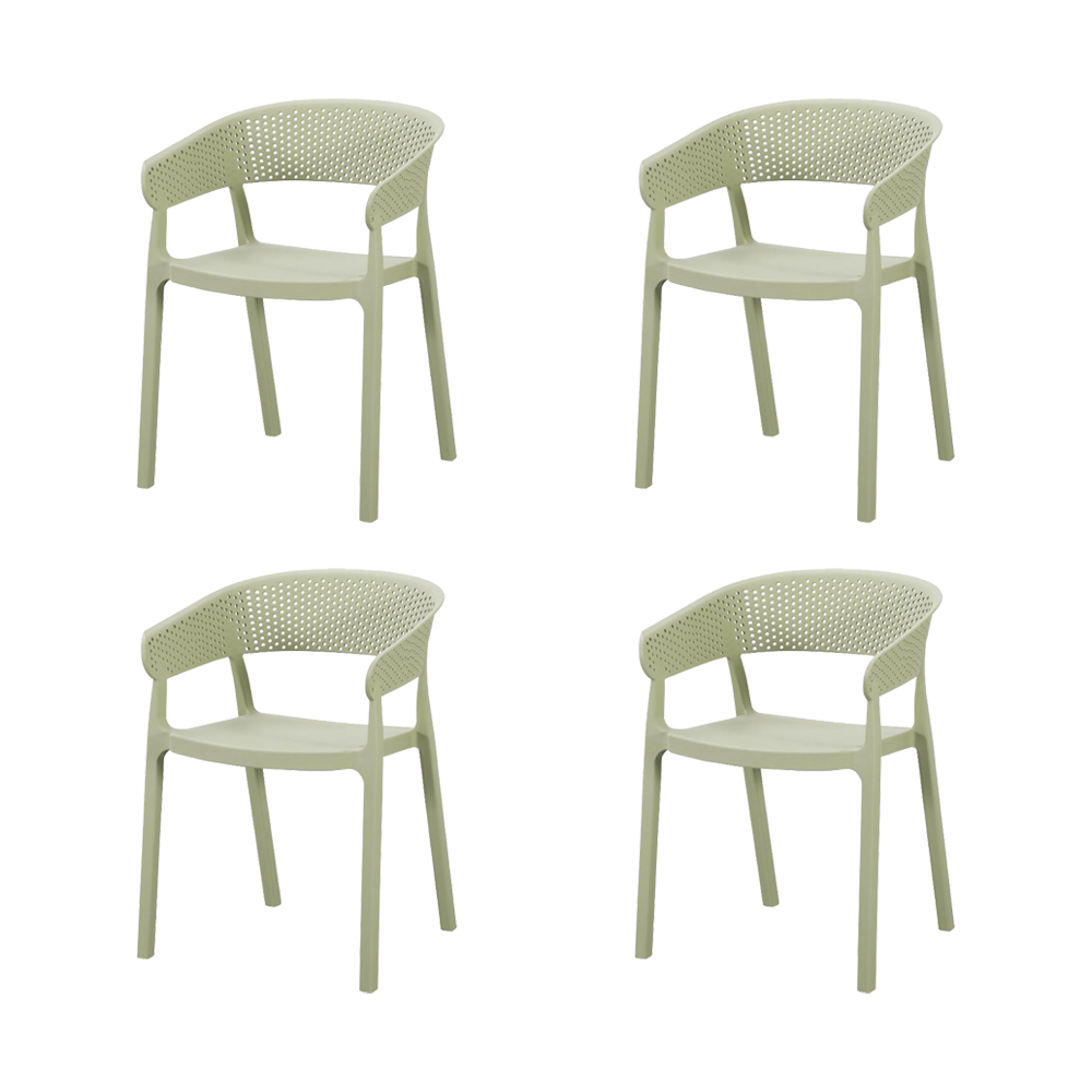 Silla Manaos, Verde, Con espaldar Minimalista y diseño Moderno X4