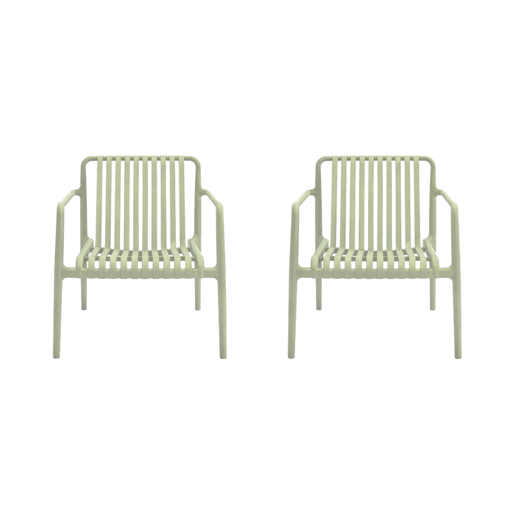 Silla Lounge Parma, Verde, Con espaldar y diseño Moderno X2