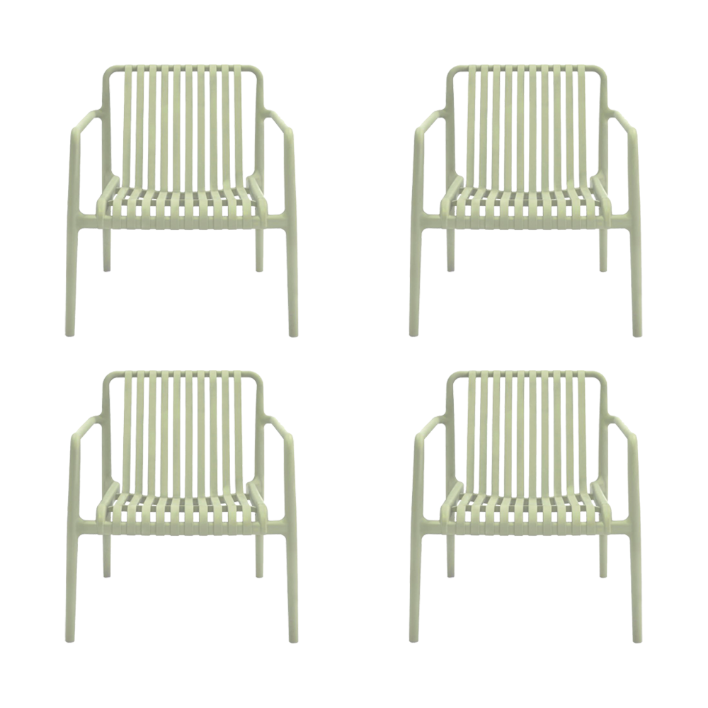 Silla Lounge Parma, Verde, Con espaldar y diseño Moderno X4