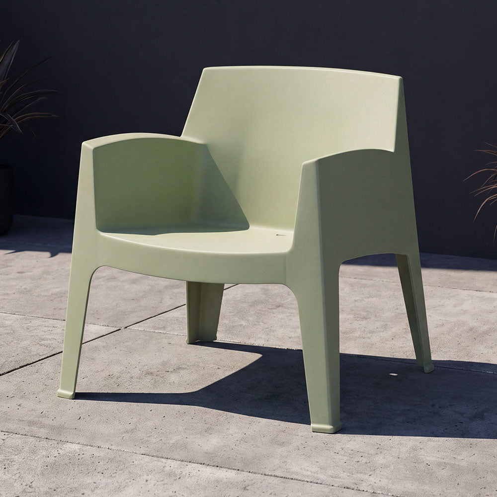 Silla Lounge Coron, Verde, Con diseño robusto y Minimalista