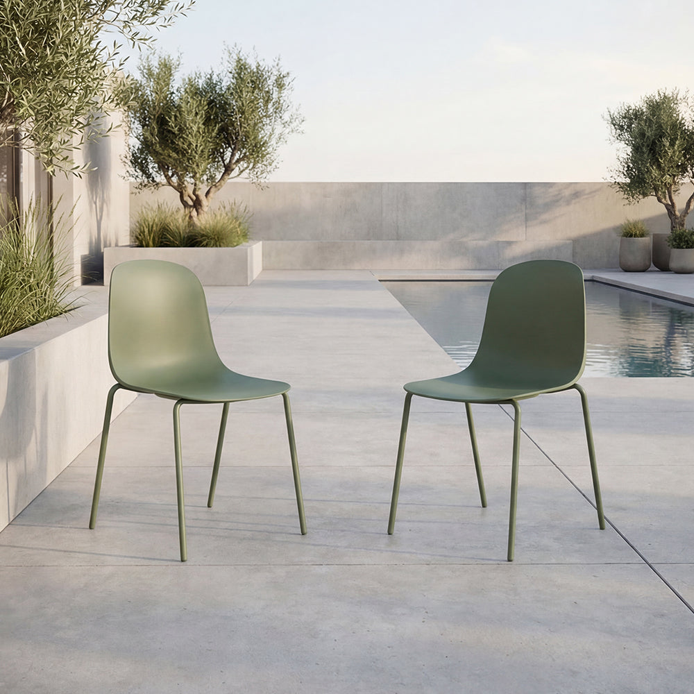 Silla Aiara, Color Verde Olivo, diseño moderno X2