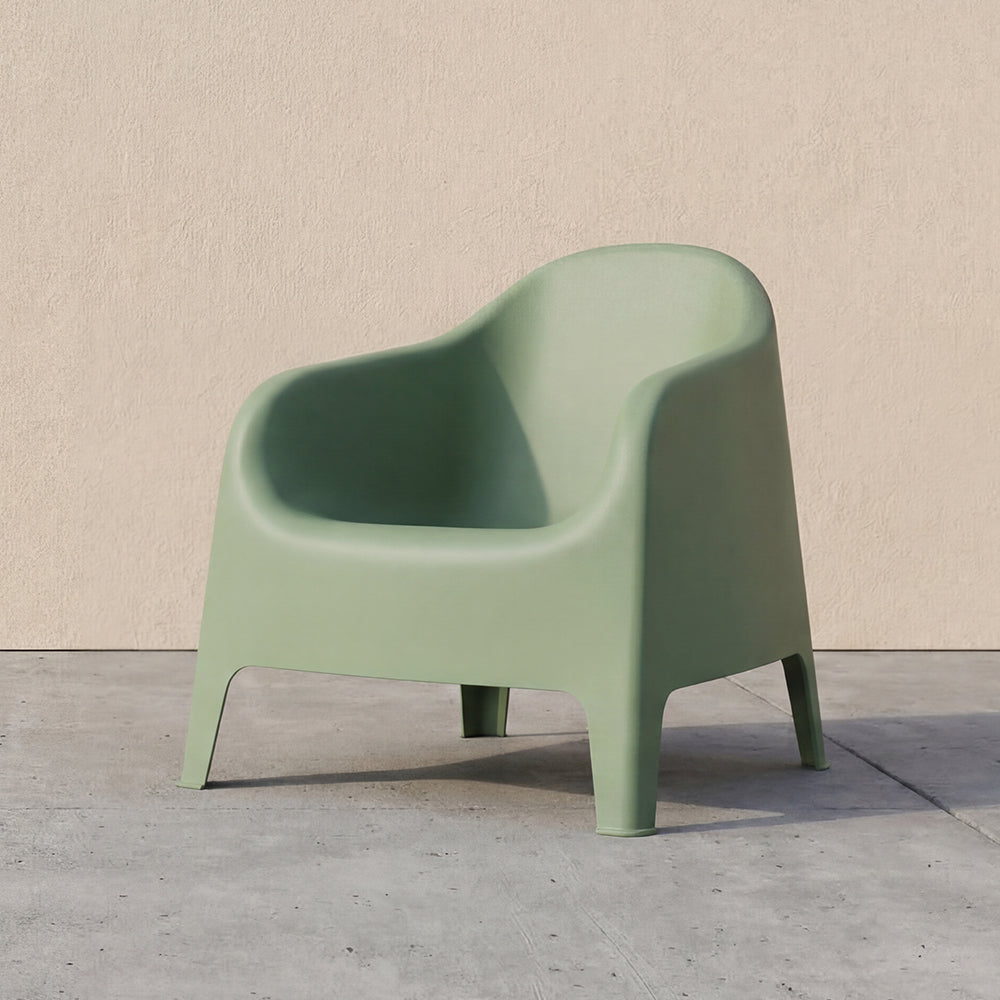 Silla Lounge Sun, Verdematcha, cómoda para terraza o jardín