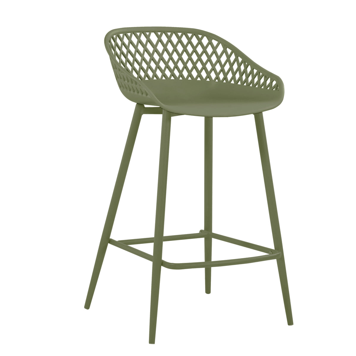 Silla para Bar India, Color Verde, con Estructura Metálica