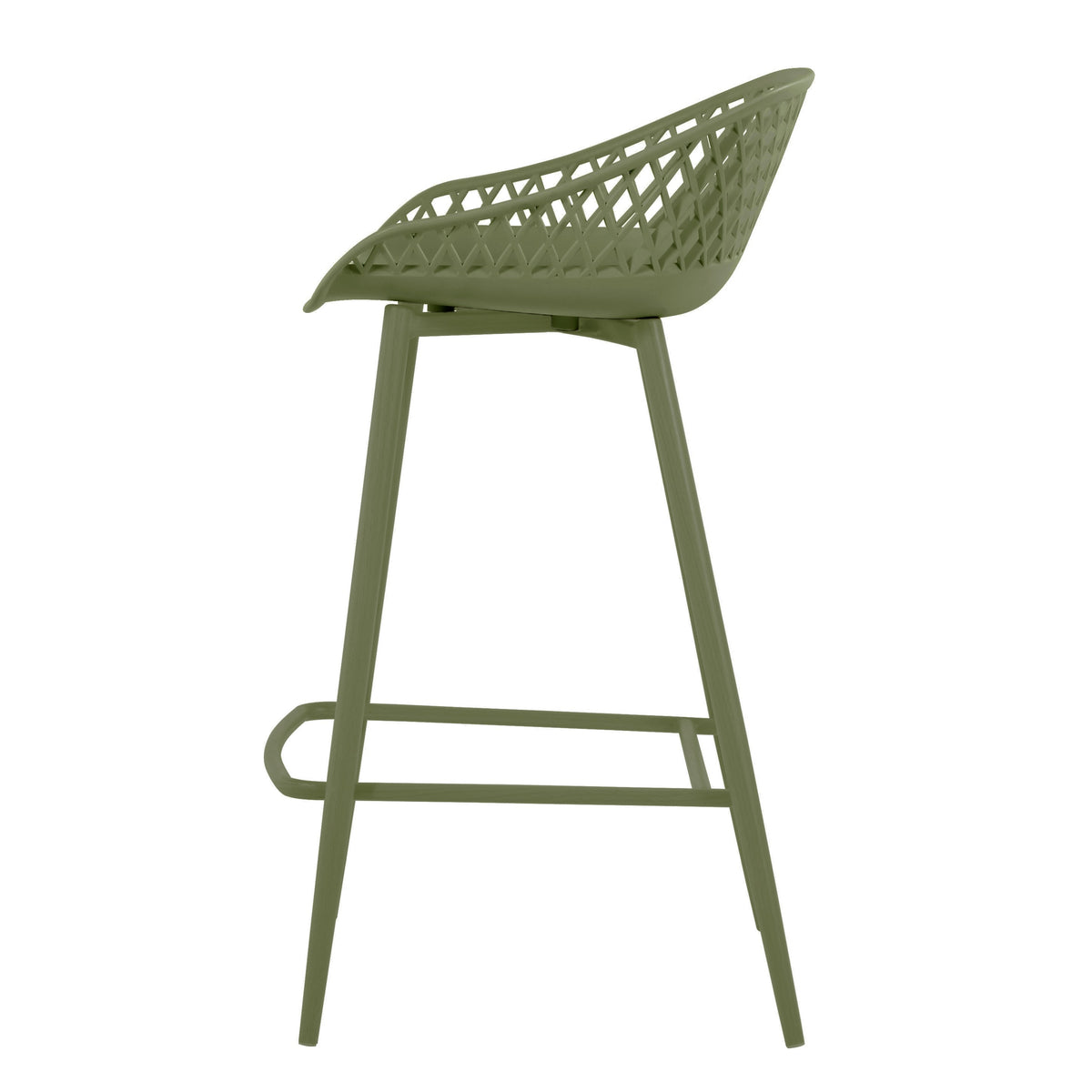 Silla para Bar India, Color Verde, con Estructura Metálica
