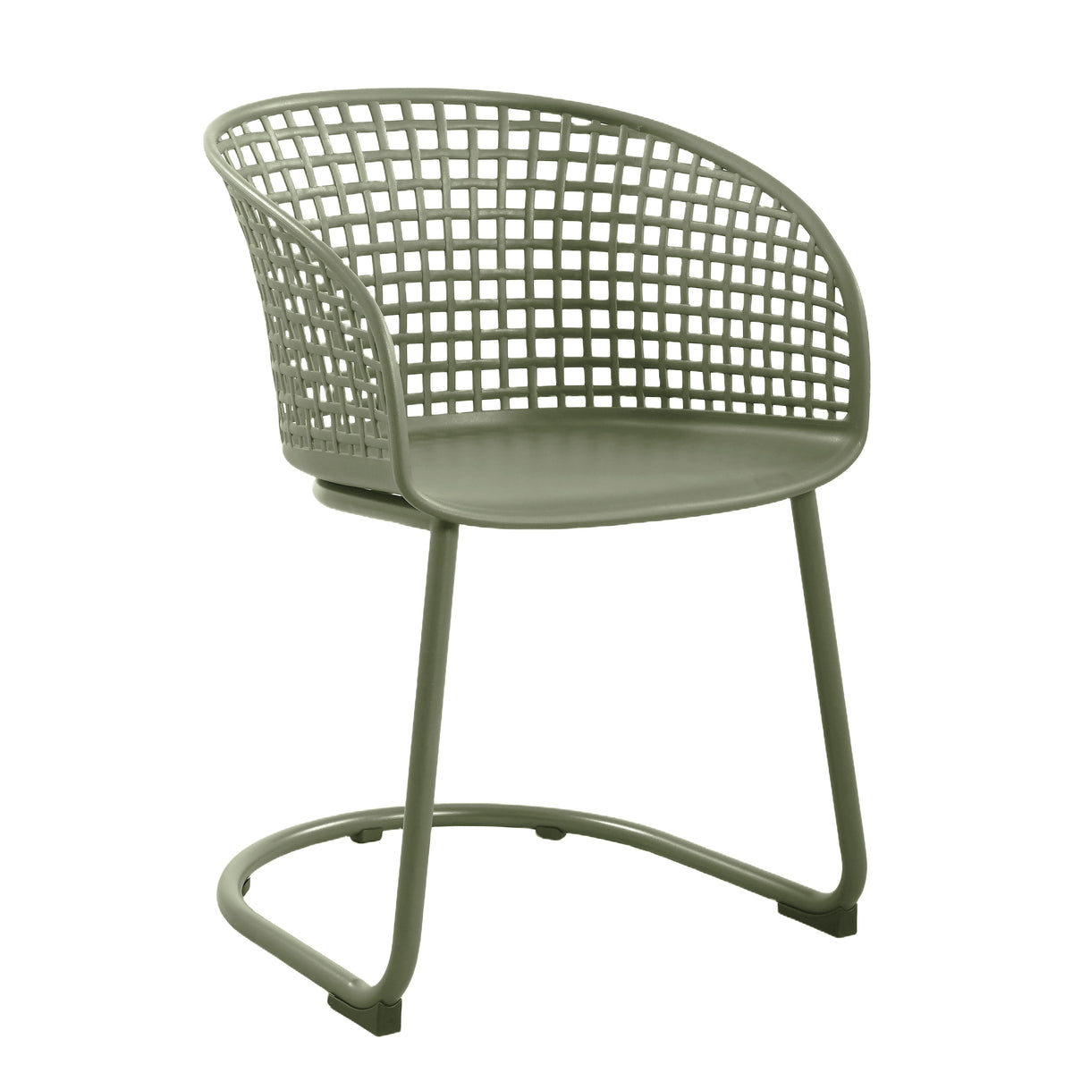 Set de 4 con Brazos Calcuta, Verde, con Patas Metálica