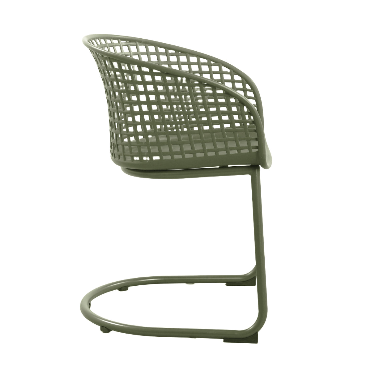 Set de 4 con Brazos Calcuta, Verde, con Patas Metálica