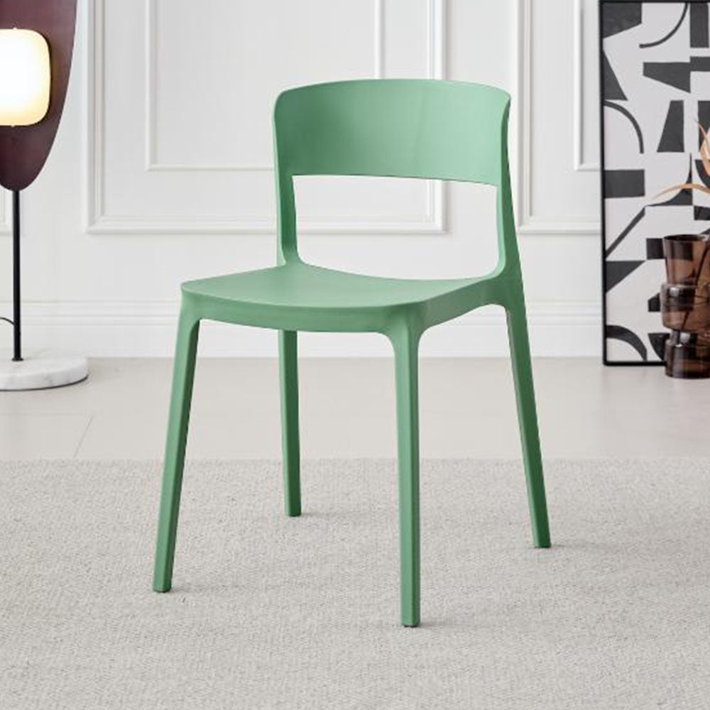 Silla Mónaco, Color Verde Oliva, con Espaldar y Diseño Moderno