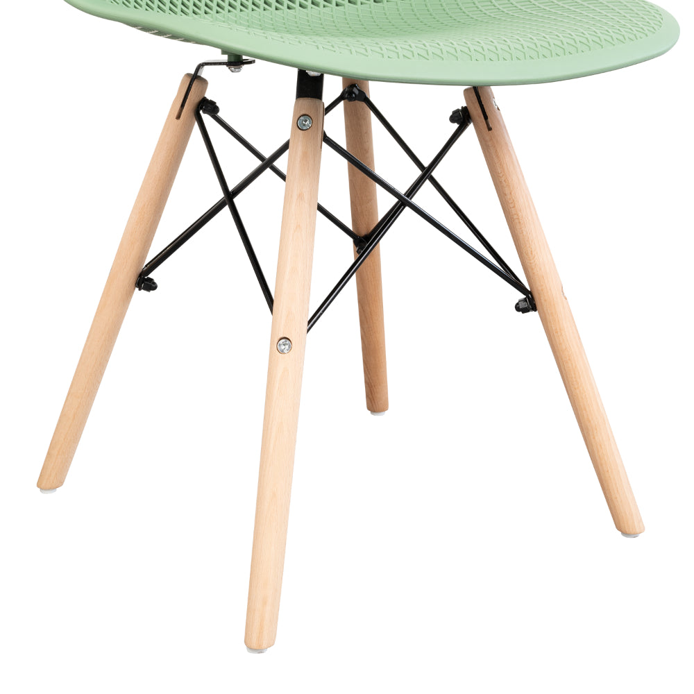 Silla Aira, Color Verde Oliva, con Espaldar y Patas en Madera